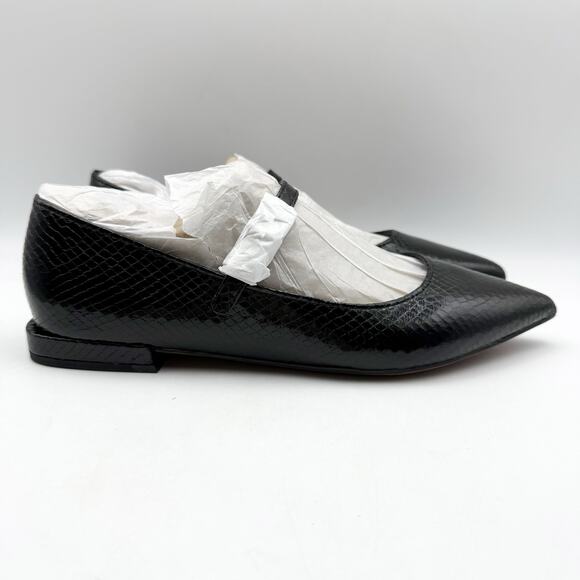 Franco Sarto Womens Nalin Mary Jane Flats US 8 M EU 38.5 Black Snake Print NIB - Picture 3 of 12